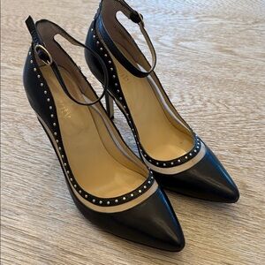 Black and Gold Studded Heels